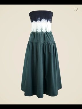 J. Crew Factory Strapless Drop-waist Dress in Dip Dye